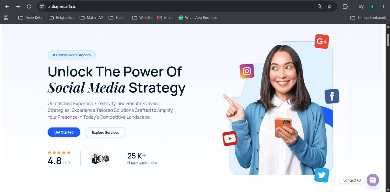 Contoh tampilan website karya auiloon.works